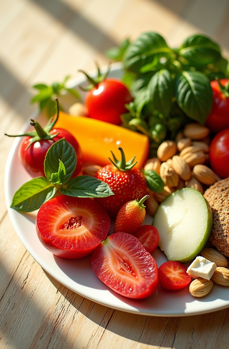 Färgglad vegetarisk mat